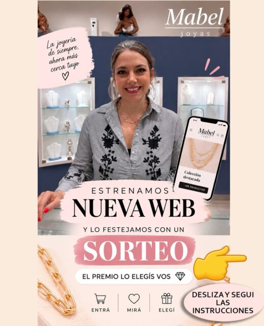 🎁✨ ¡ESTRENAMOS NUEVA WEB Y LO FESTEJAMOS CON UN SORTEO! ✨🎁
¿Sabés qué es lo mejor?
EL PREMIO LO ELEGÍS VOS 💎
👀 IMPORTANTE: LEÉ CÓMO PARTICIPAR
✨ Seguí a @joyasmabel277
✨ Entrá a nuestra web y elegí tu joya favorita.
https://joyasmabel.com.ar/
☝️
✨ Decinos en los comentarios qué joya elegís y etiquetá a 2 personas.
⚠️ UNA SOLA PARTICIPACIÓN POR PERSONA.
📅 Podés participar hasta el 30 de septiembre a las 23:59 hs.
🏆 El 1° de octubre a las 13 hs. daremos a conocer al ganador/a en nuestras historias.
📍 Bases y condiciones en el link de nuestra bio.
💗 ¡Mucha suerte!