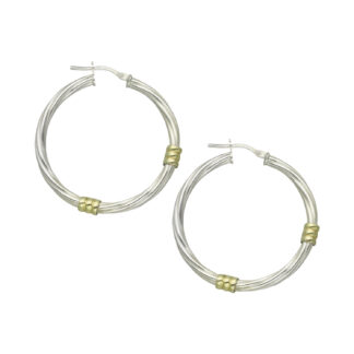 Aros Torzada Plata y Oro